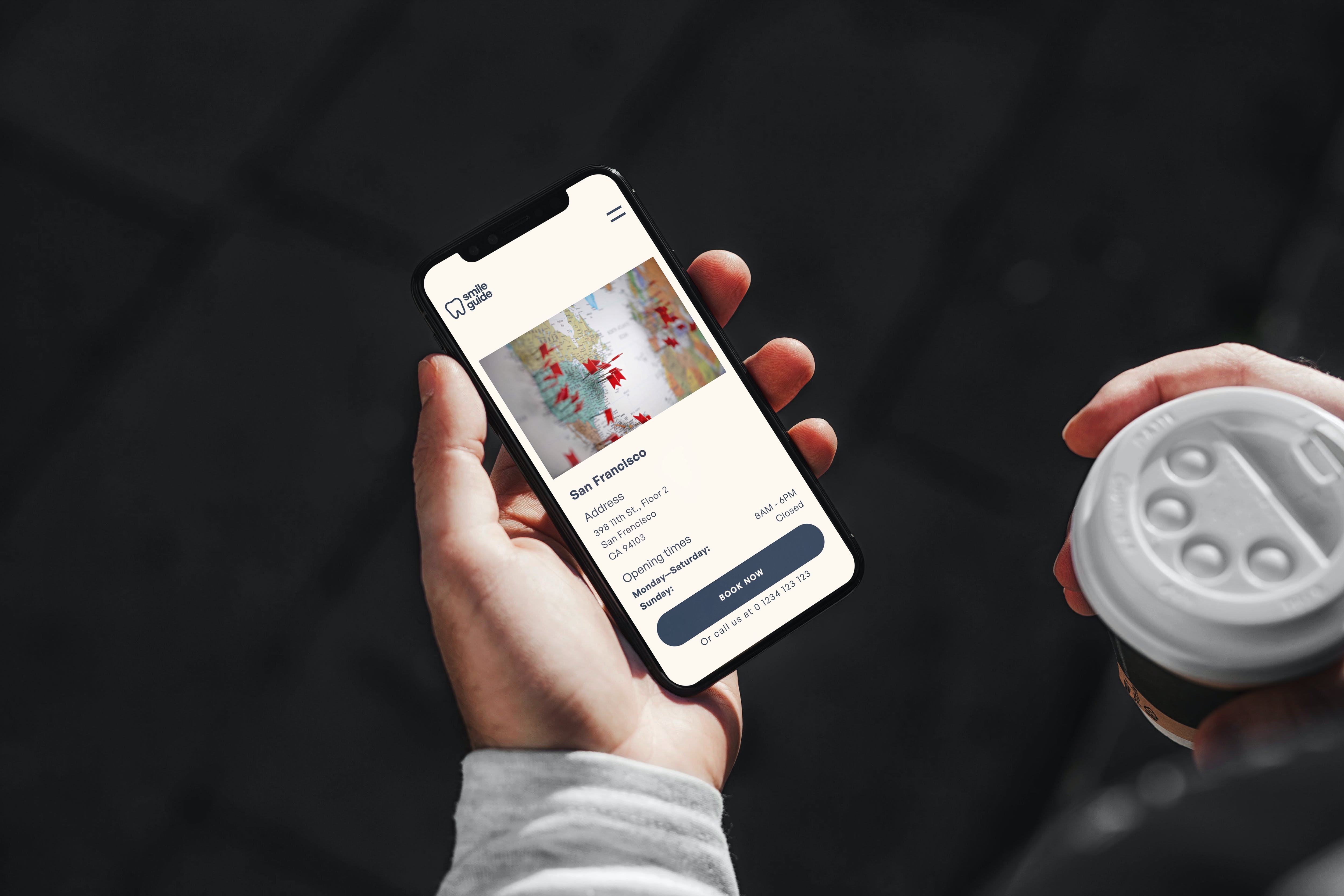 Mockup of a website created for a dental clinic