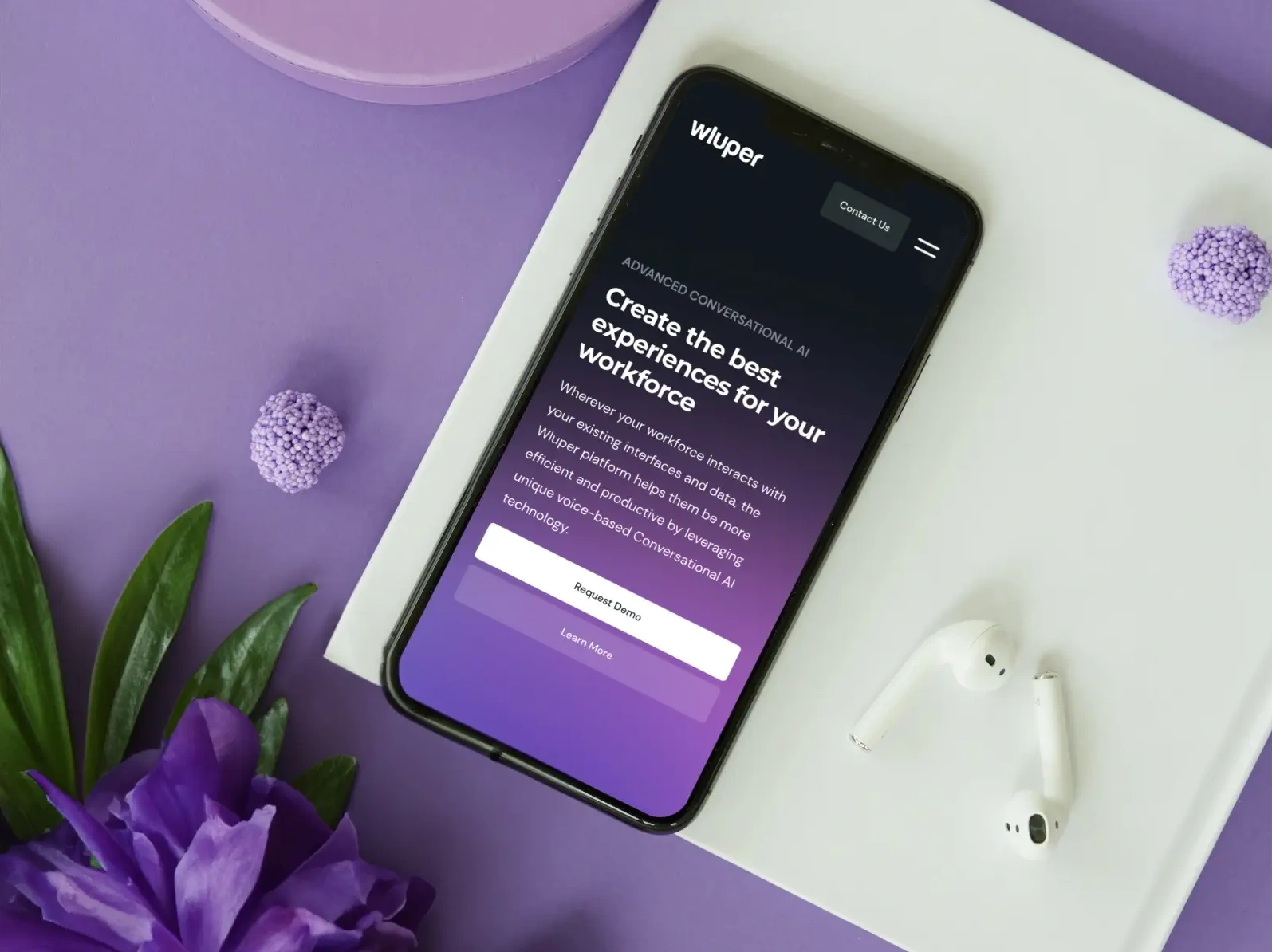 Mockup of a website for a SaaS company specialising in machine learning